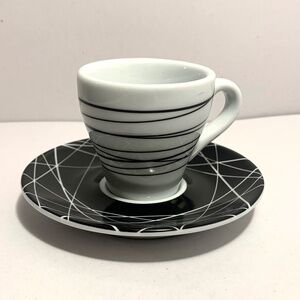 Single (1) Bodum Paula Black White Espresso Demitasse Cup & Saucer 2 oz 2.25"